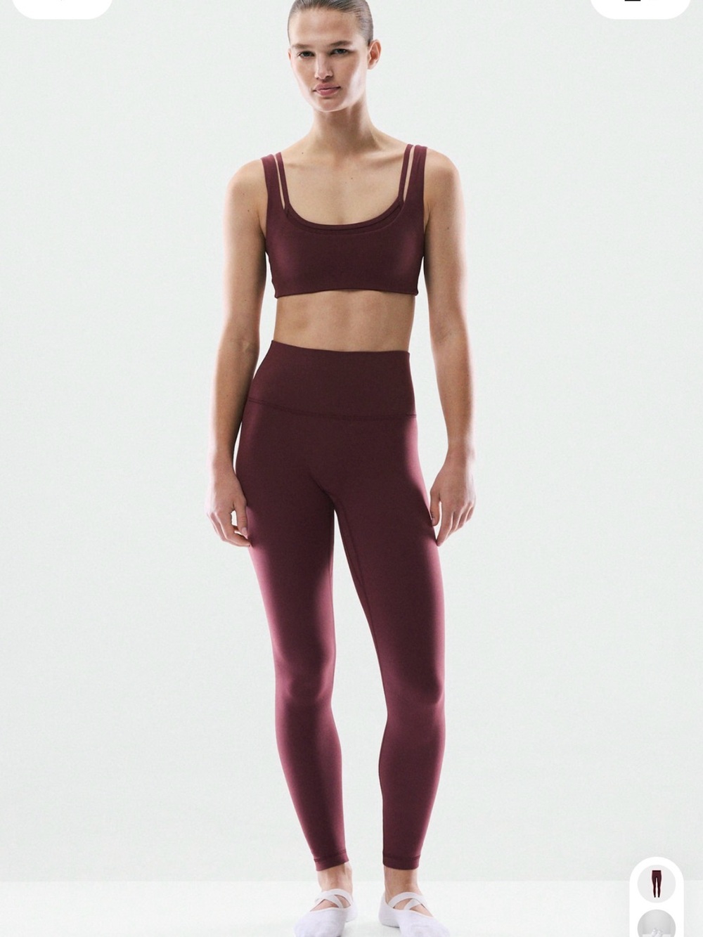 Aritzia TNA golden butter cheeky hi-rise Burgundy High-Waist Leggings
